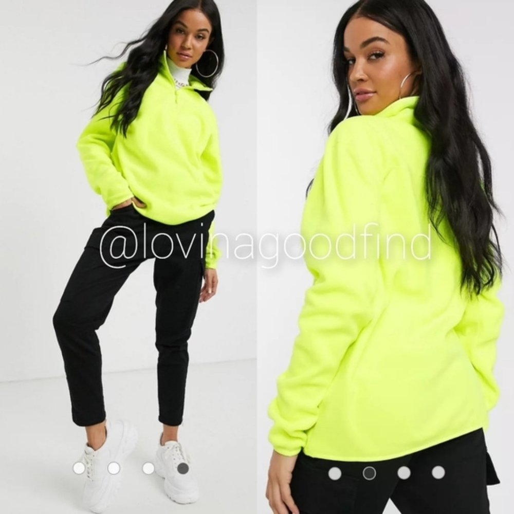 The North Face Neon Yellow Fleece Running EUC sz XL Like new!